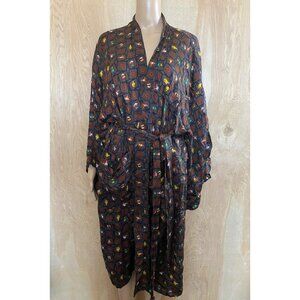 Silk robe 1995 Looney Tunes Mania  Long Sleeve w/Removable Tie One Size